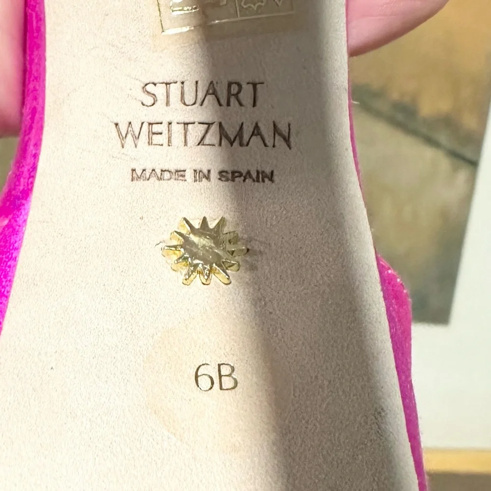 🌹STUART WEITZMAN🌹 Disco Platform Sandals In Bright Pink Size: 6B